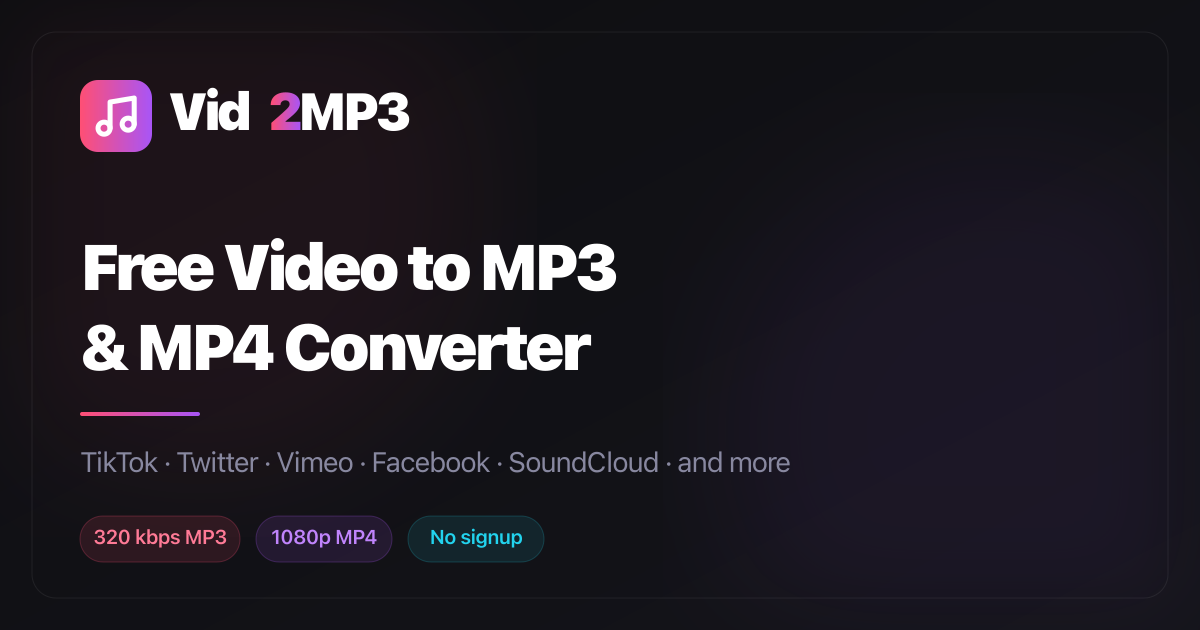 Free Video to MP3 & MP4 Converter â Vid2MP3